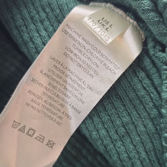 Free People -1758 Women's Moon Daisy Turtleneck Poncho Sweater Everglade Large - Picture 8 of 10